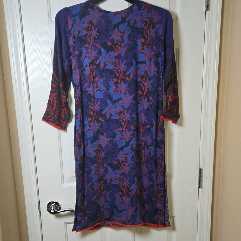 Hand Crafted Beautiful Tunic L Exotic Soft Elegant boho chic WHIMSY Artsy INDO - Picture 13 of 17